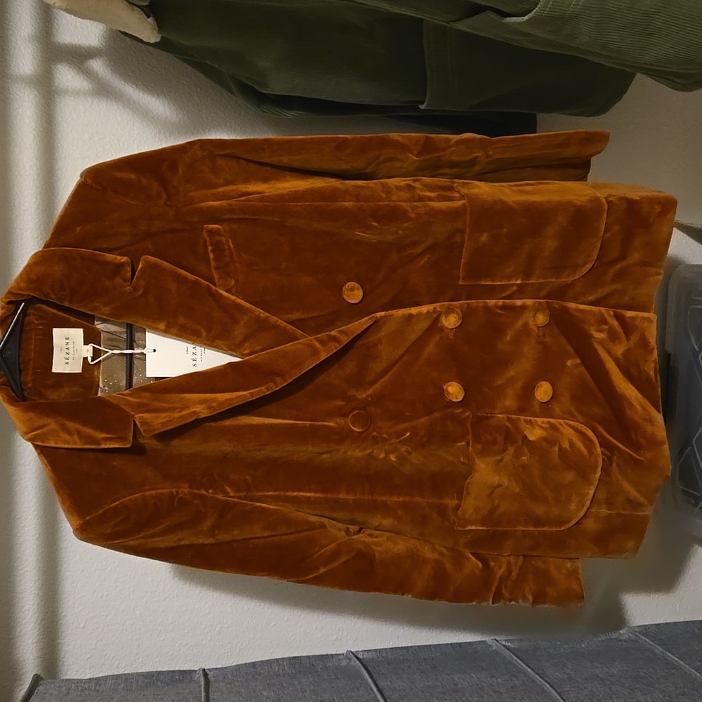 Sezane Michele Brown Velvet Jacket - Picture 7 of 13